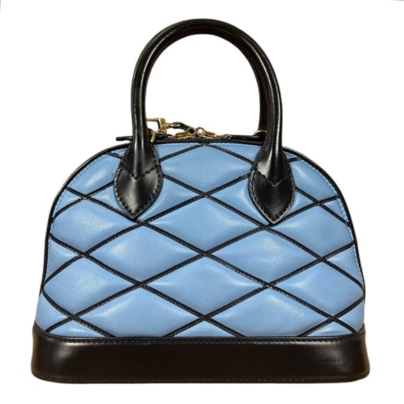 LOUIS VUITTON Alma BB Blue Black Malletage Lambskin Shoulder +BOX DUST BAG LOCK - Picture 2 of 15